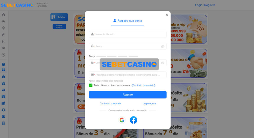 Jogos Disponíveis no Sebet Casino